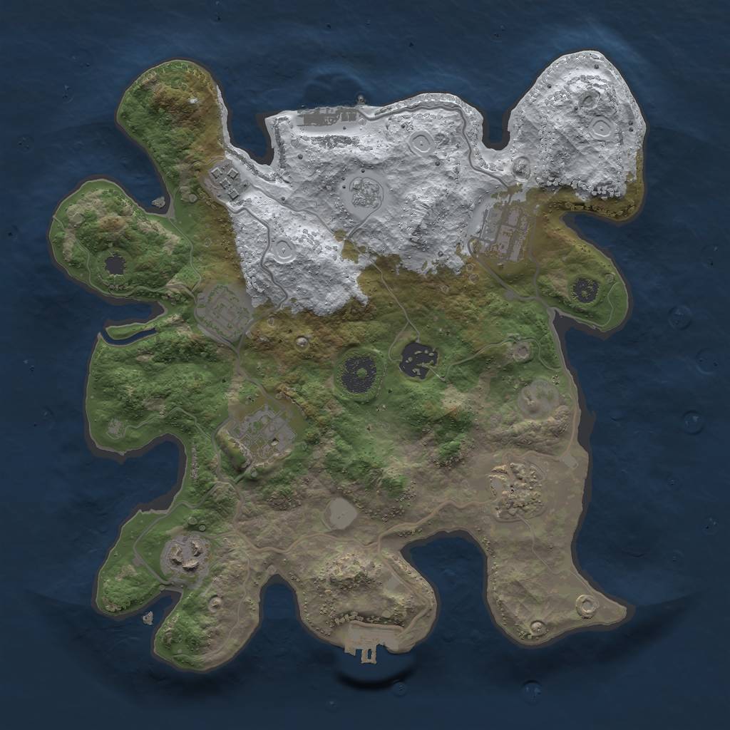 Rust Map: Procedural Map, Size: 3000, Seed: 2012651159, 15 Monuments