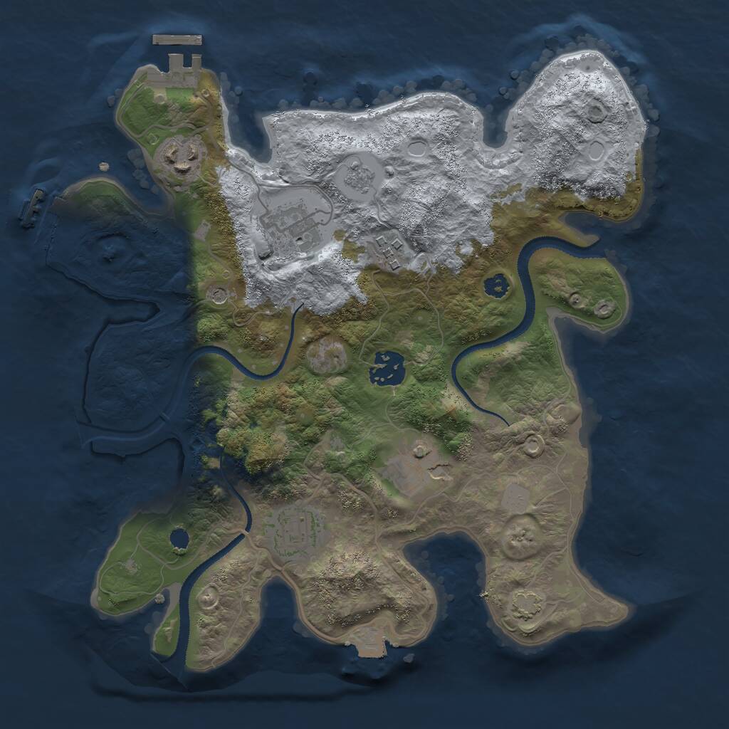 Rust Map: Procedural Map, Size: 3000, Seed: 2012651159, 12 Monuments