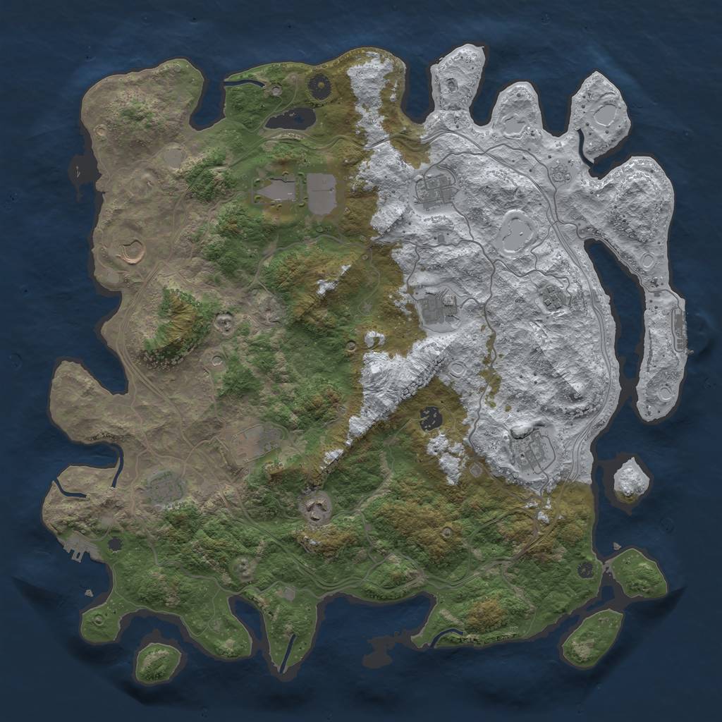 Rust Map: Procedural Map, Size: 4500, Seed: 1134450447, 19 Monuments