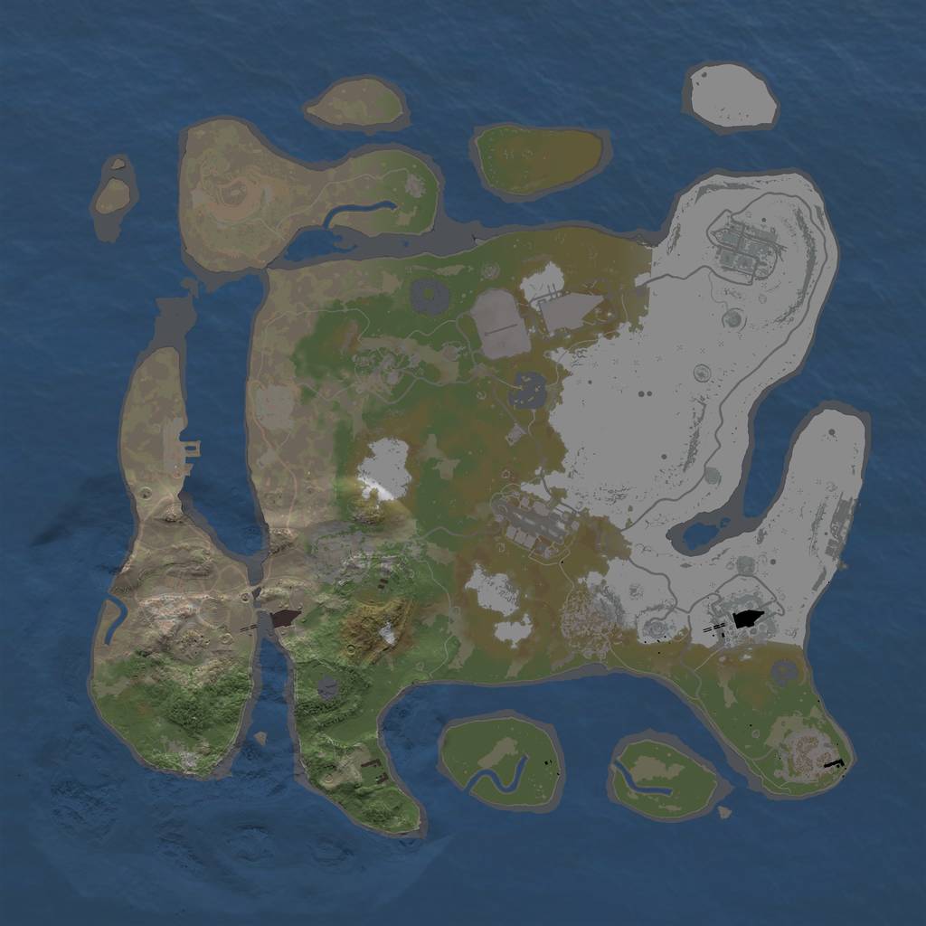 Rust Map: Procedural Map, Size: 3500, Seed: 964547, 16 Monuments