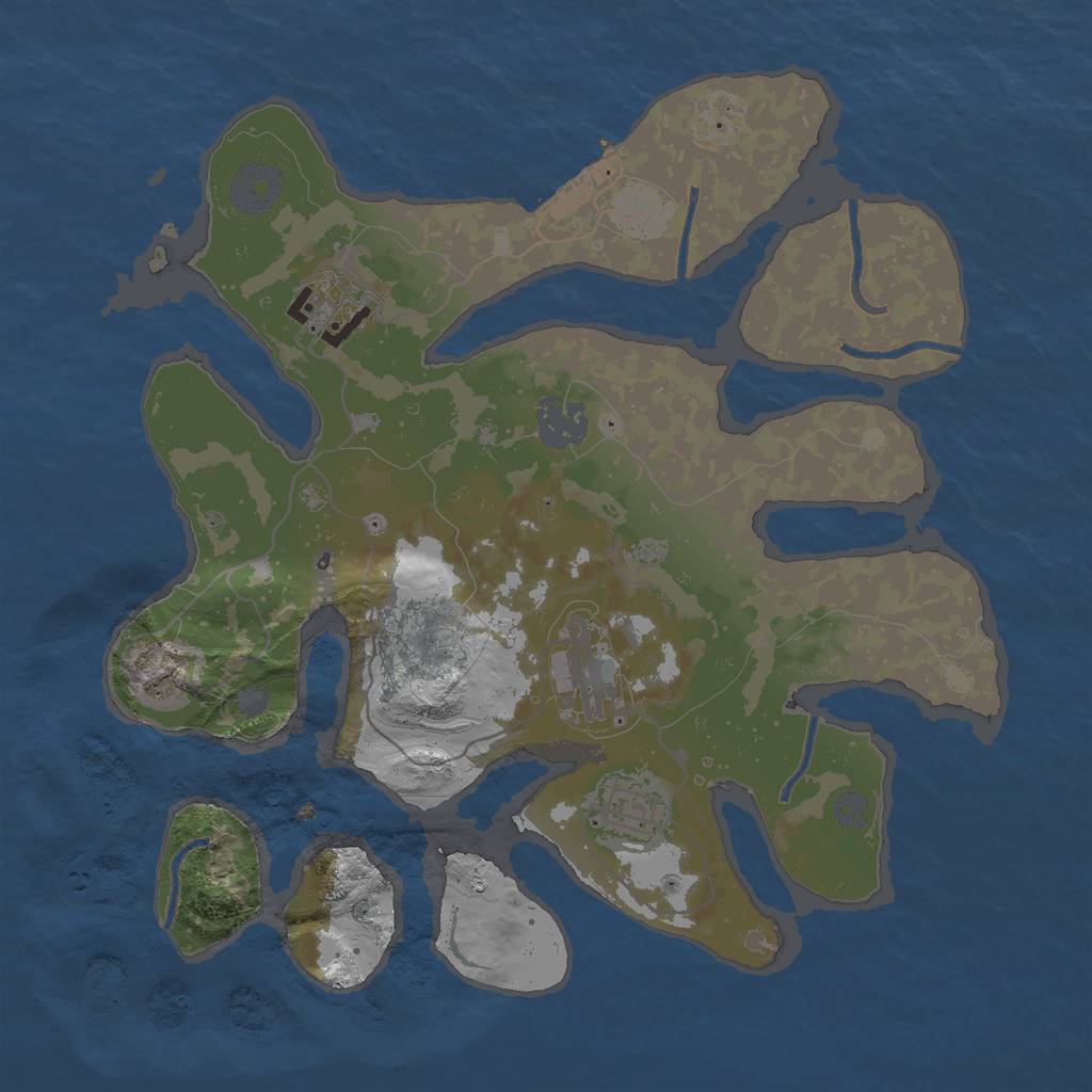 Rust Map: Procedural Map, Size: 3063, Seed: 10465695, 10 Monuments