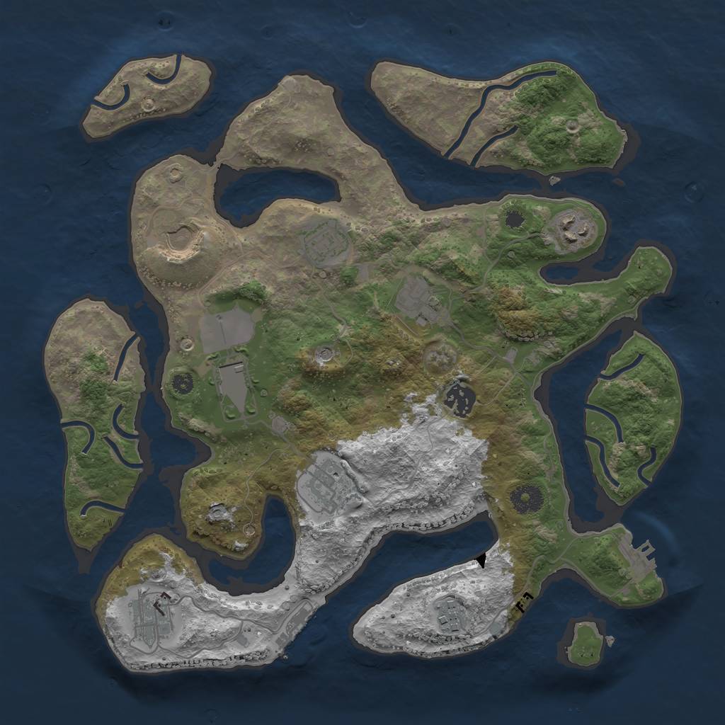 Rust Map: Procedural Map, Size: 3500, Seed: 1540896997, 14 Monuments