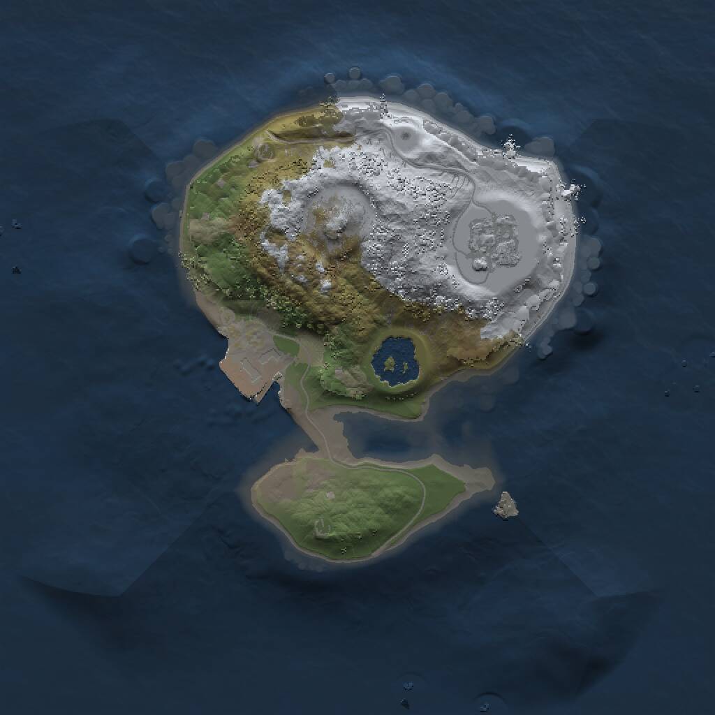 Rust Map: Procedural Map, Size: 1500, Seed: 42222, 2 Monuments