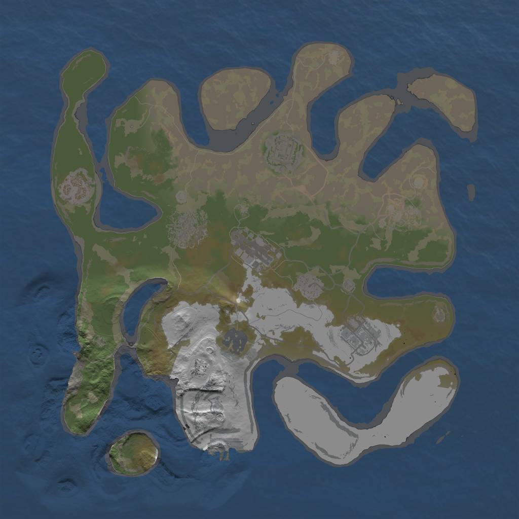 Rust Map: Barren, Size: 3200, Seed: 123612, 12 Monuments