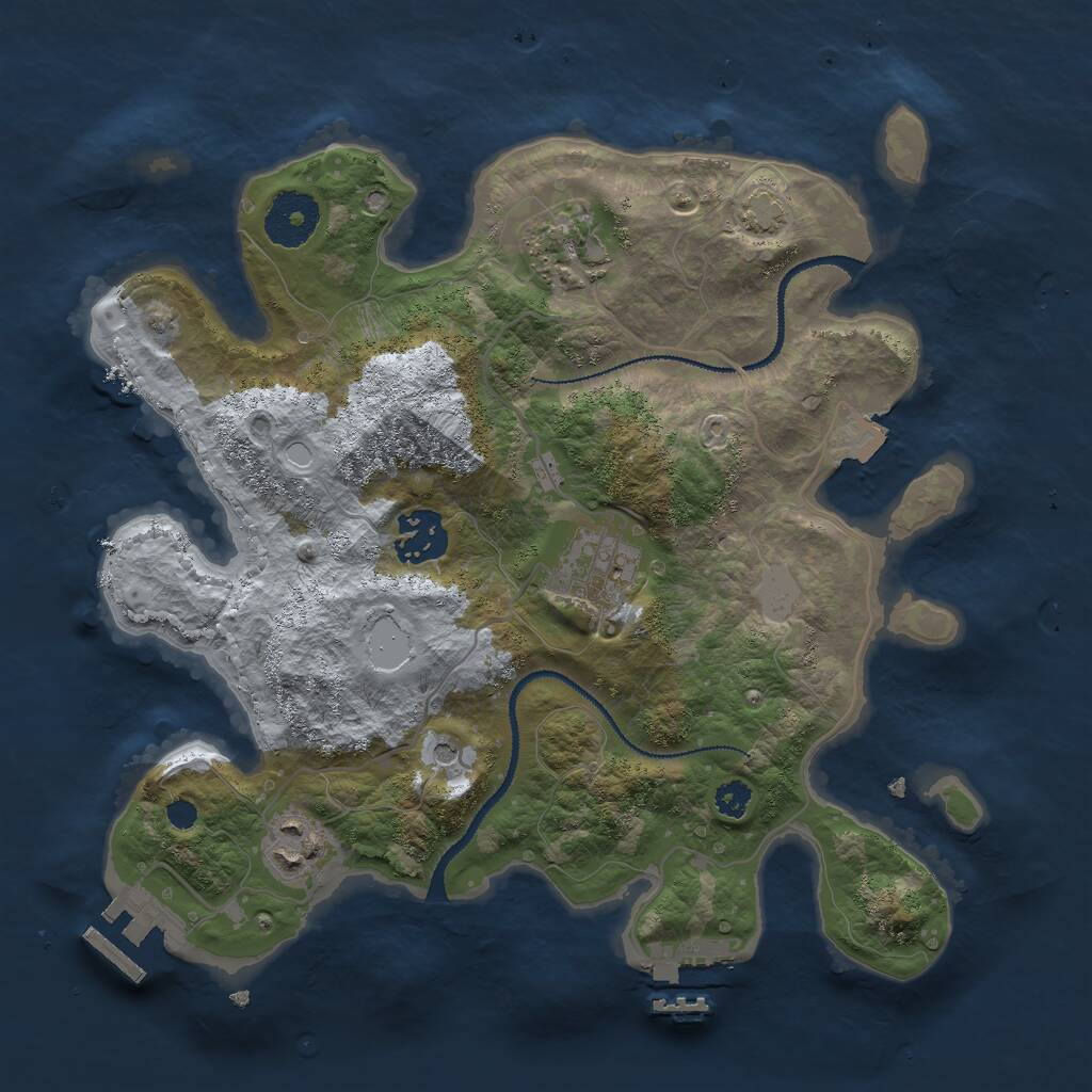 Rust Map: Procedural Map, Size: 3000, Seed: 1482086185, 9 Monuments