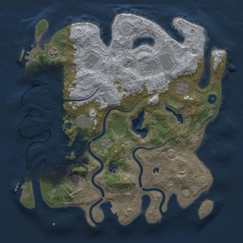 Rust Map: Procedural Map, Size: 4000, Seed: 77674170, 15 Monuments