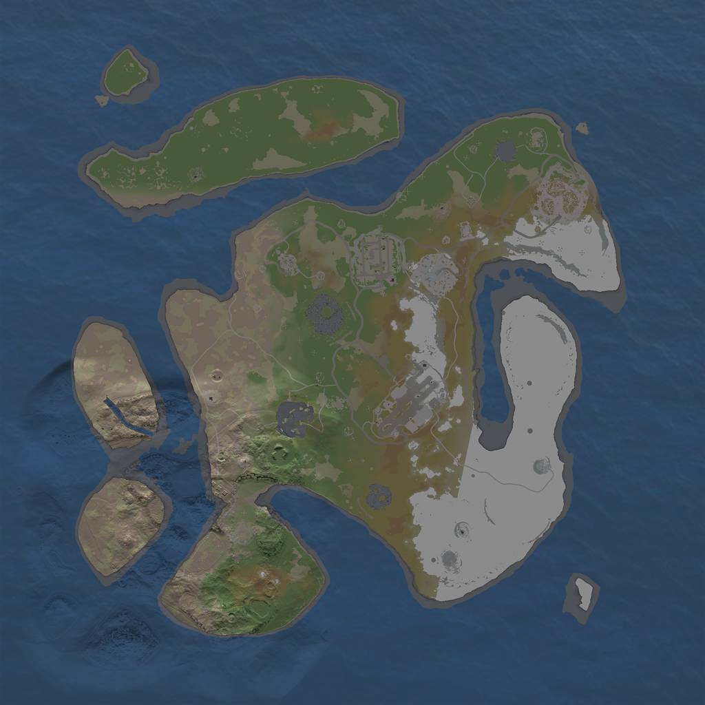 Rust Map: Procedural Map, Size: 2750, Seed: 987, 8 Monuments