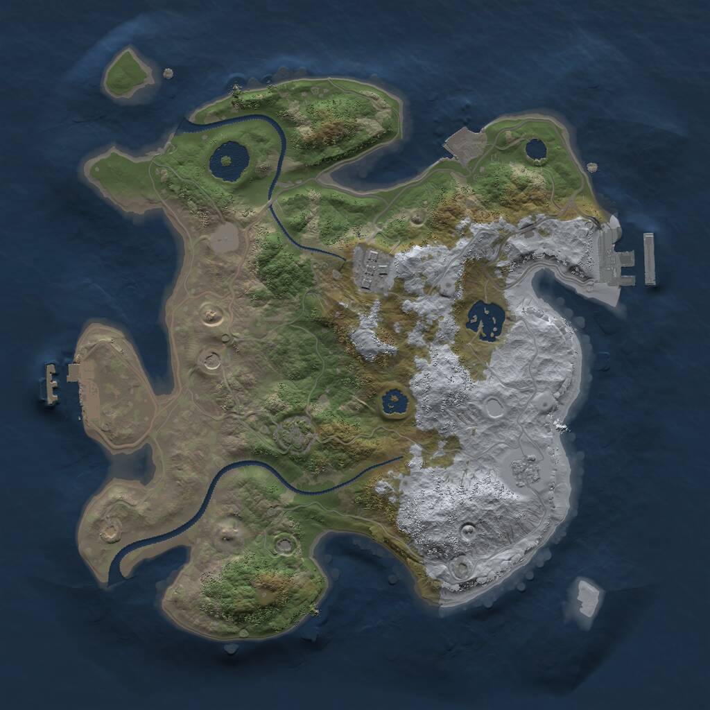 Rust Map: Procedural Map, Size: 2750, Seed: 987, 8 Monuments