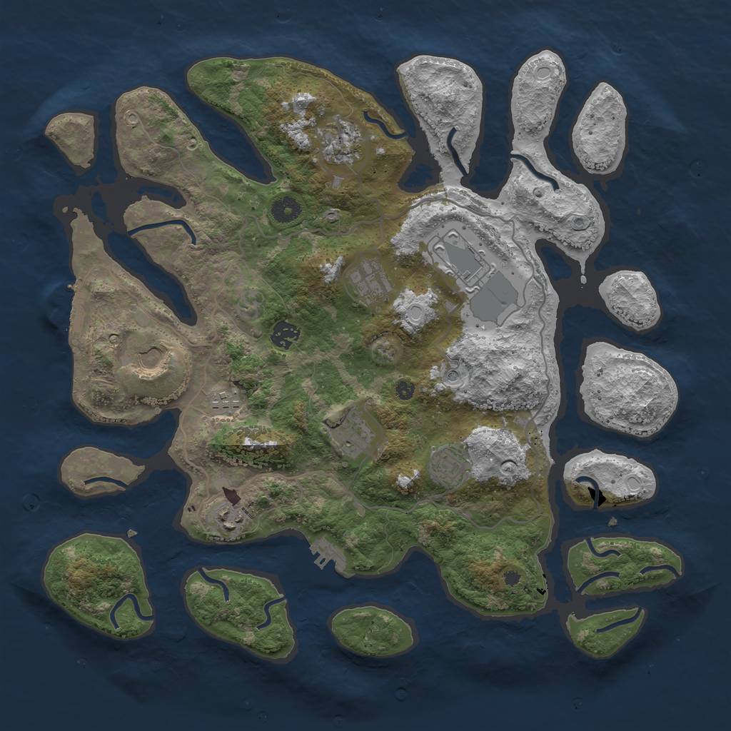 Rust Map: Procedural Map, Size: 4000, Seed: 1331, 17 Monuments
