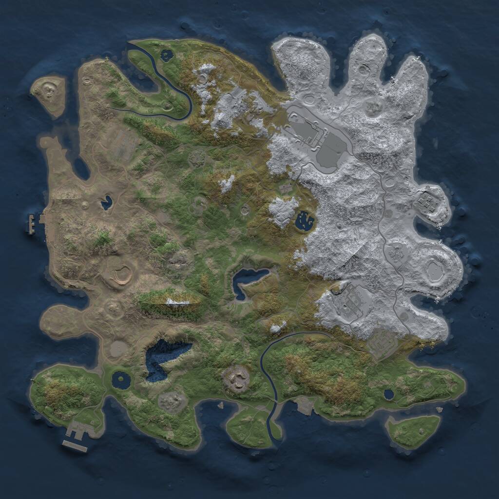 Rust Map: Procedural Map, Size: 4000, Seed: 1331, 15 Monuments