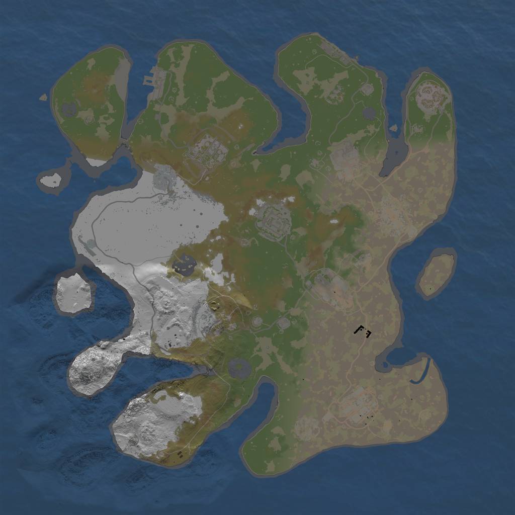 Rust Map: Procedural Map, Size: 3400, Seed: 1255555, 14 Monuments