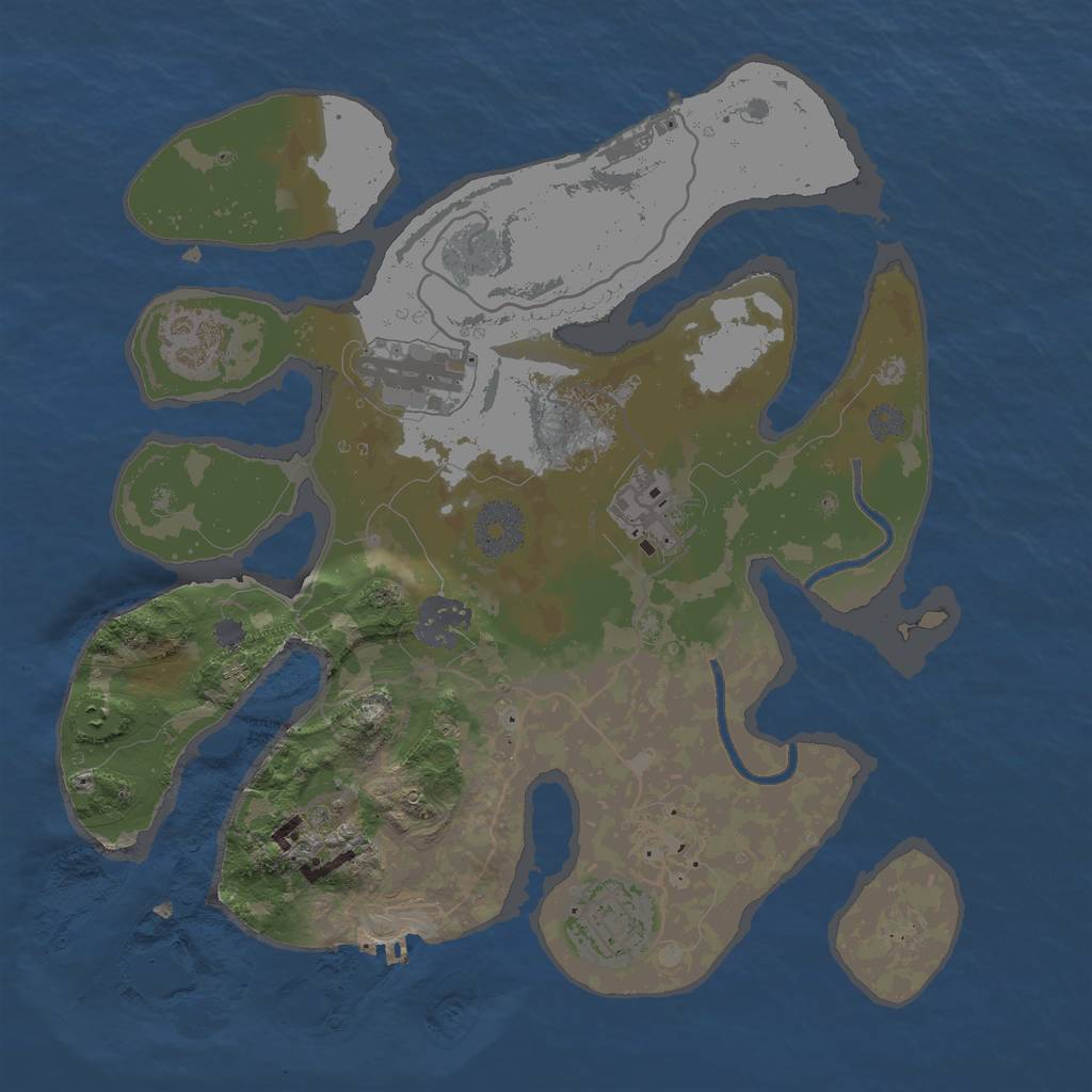 Rust Map: Procedural Map, Size: 3000, Seed: 937761027, 13 Monuments