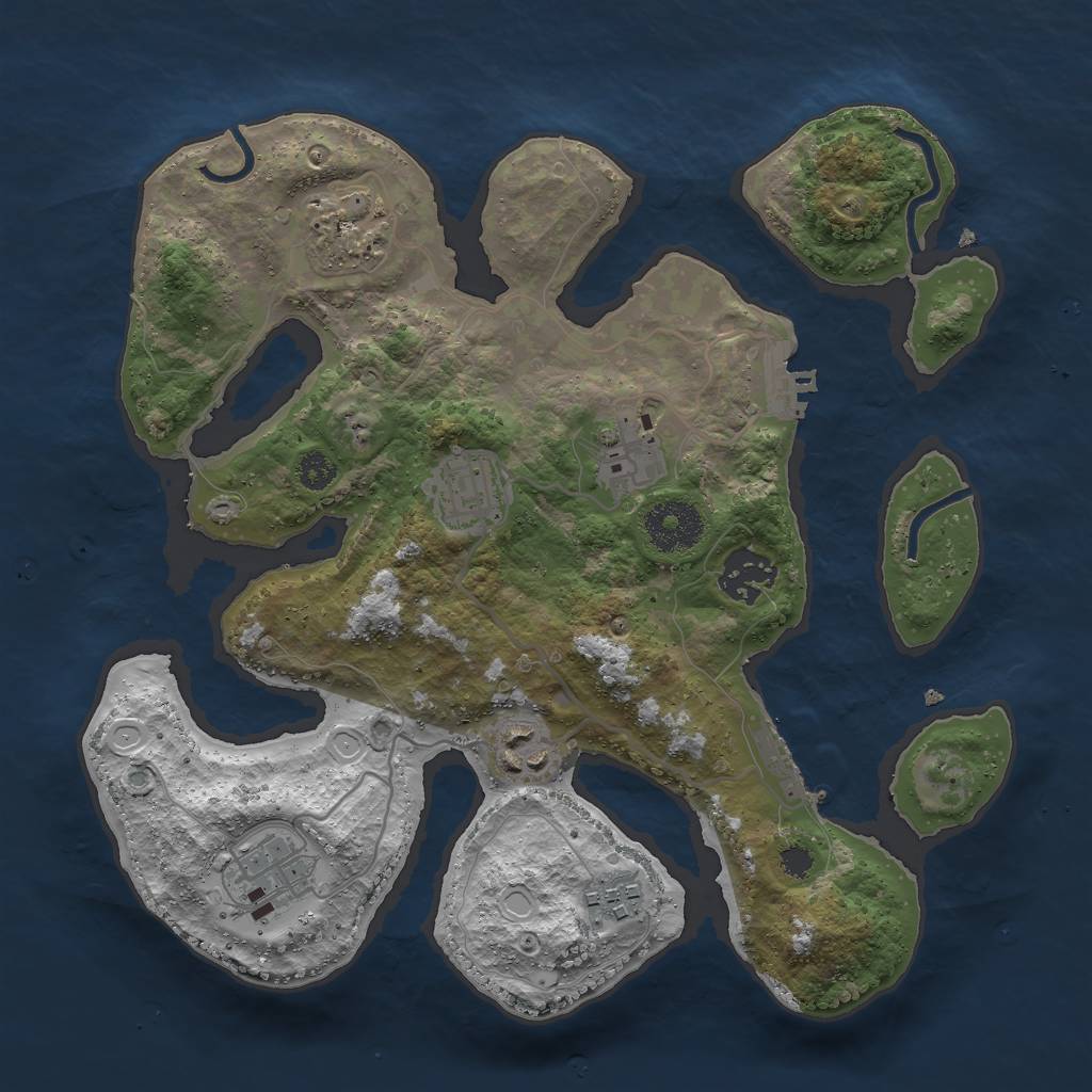 Rust Map: Procedural Map, Size: 3000, Seed: 2006100712, 14 Monuments