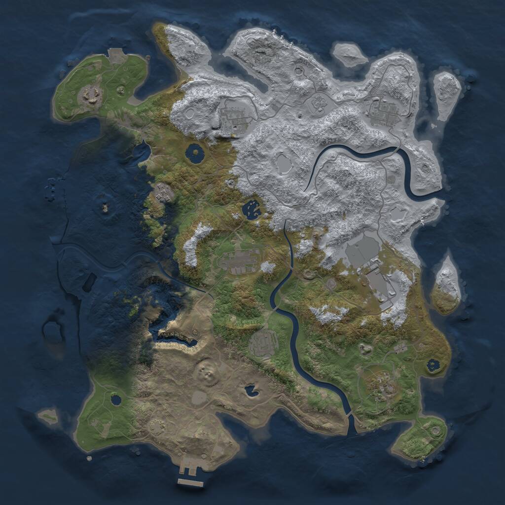 Rust Map: Procedural Map, Size: 4000, Seed: 517495734, 15 Monuments