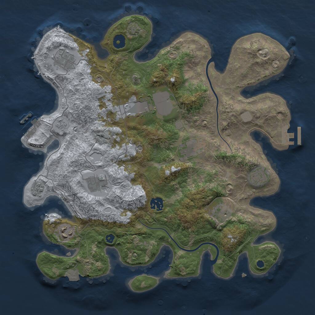 Rust Map: Procedural Map, Size: 3500, Seed: 229311294, 15 Monuments