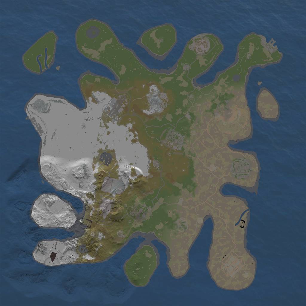 Rust Map: Procedural Map, Size: 3600, Seed: 9116879, 15 Monuments