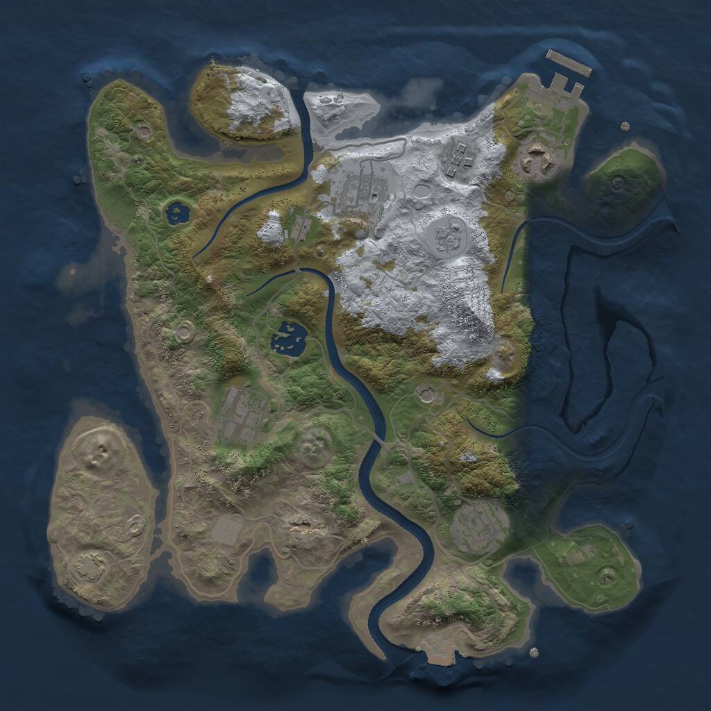 Rust Map: Procedural Map, Size: 3000, Seed: 1441133106, 11 Monuments