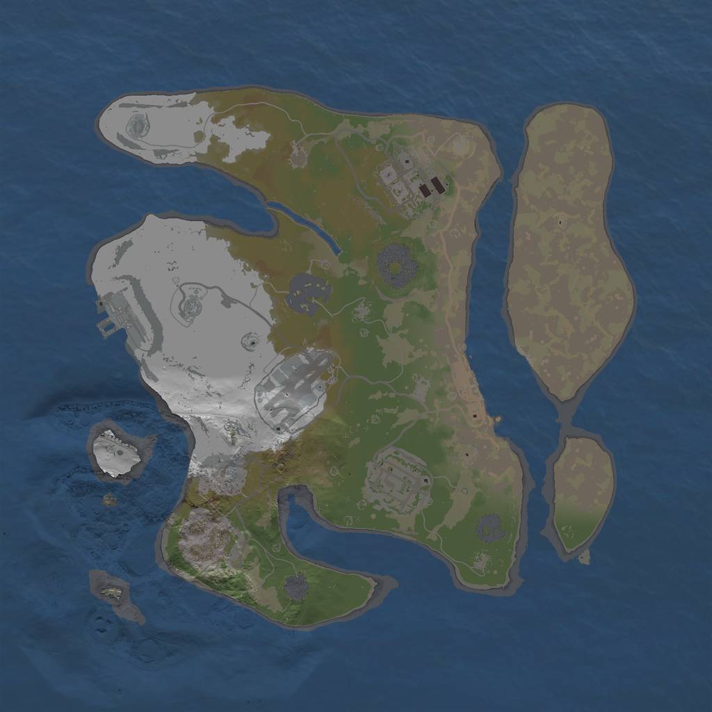 Rust Map: Procedural Map, Size: 2500, Seed: 67387, 11 Monuments