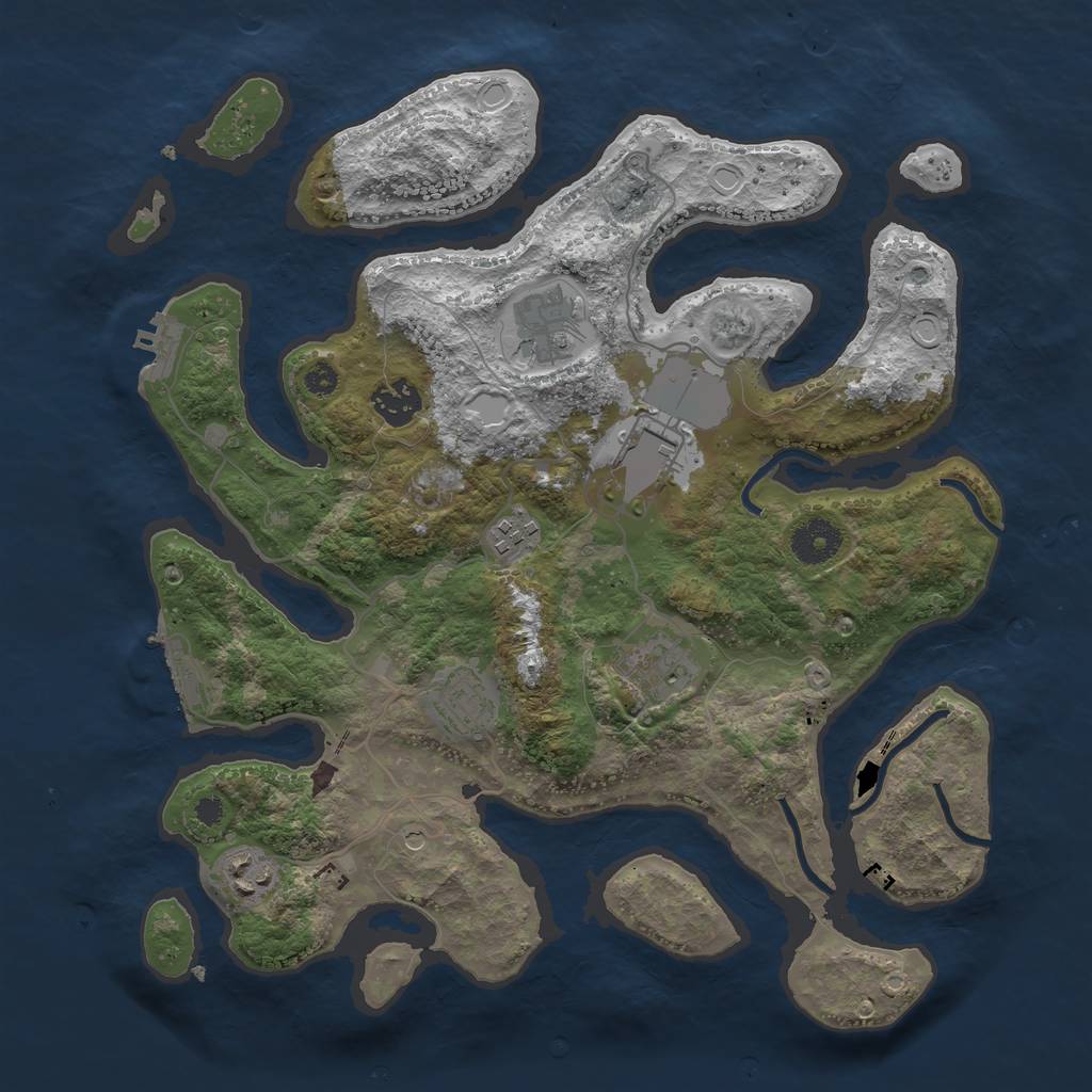 Rust Map: Procedural Map, Size: 3500, Seed: 12346, 15 Monuments