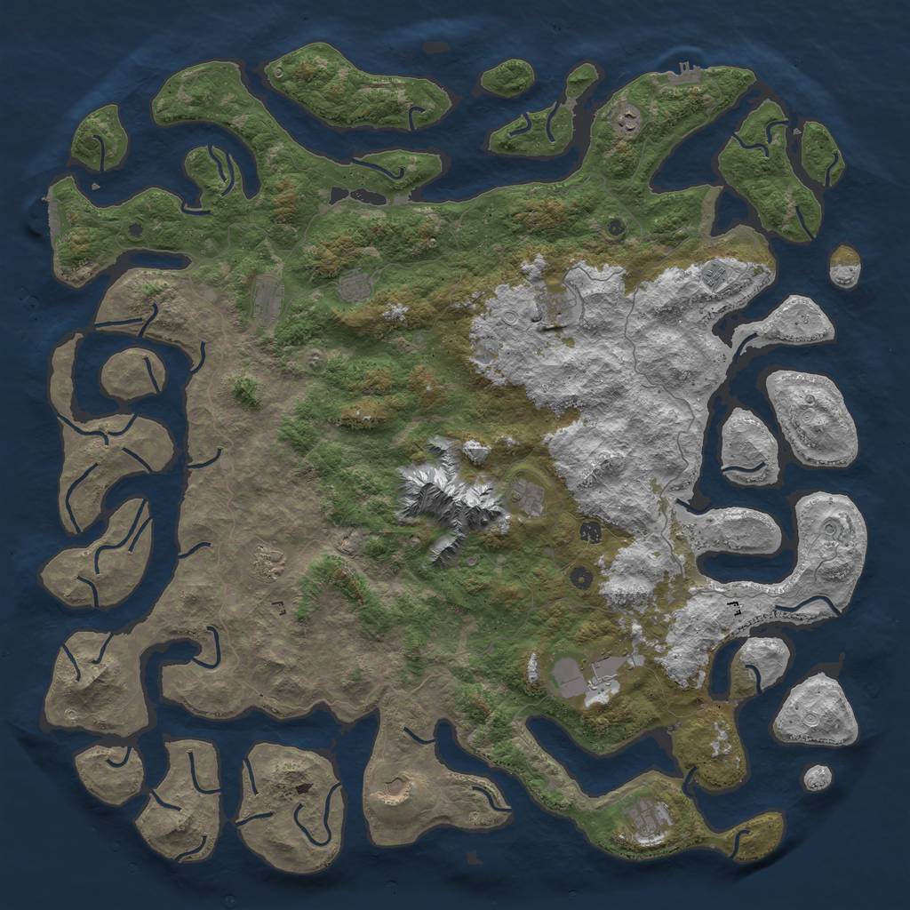 Rust Map: Procedural Map, Size: 6000, Seed: 30306746, 19 Monuments