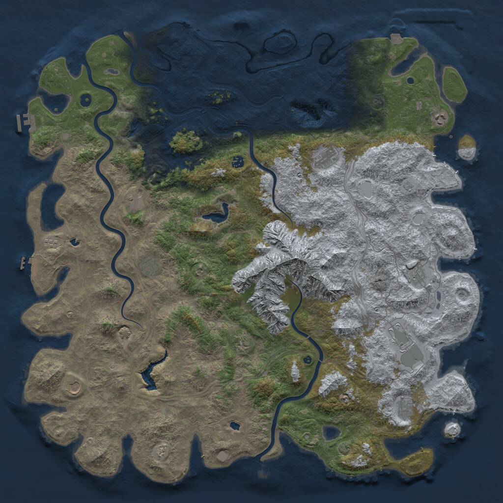 Rust Map: Procedural Map, Size: 6000, Seed: 30306746, 17 Monuments
