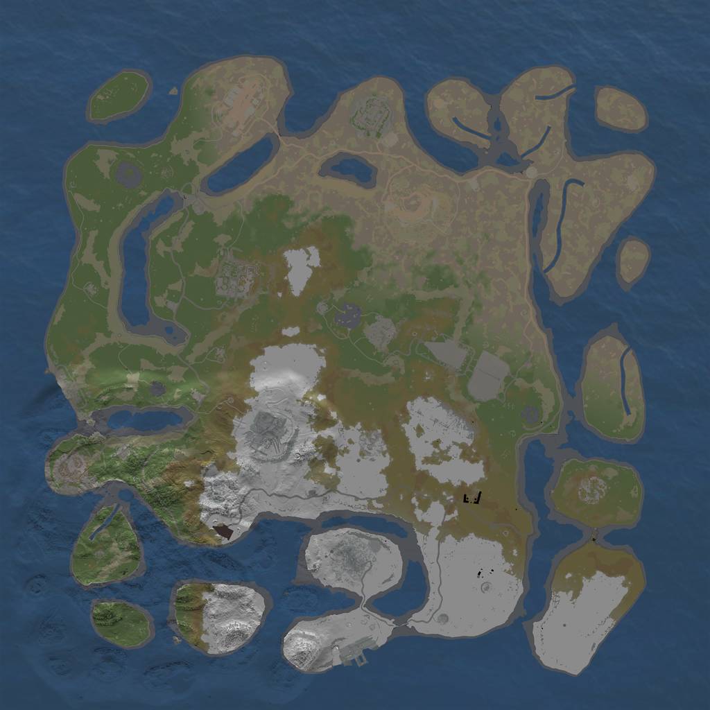 Rust Map: Procedural Map, Size: 4000, Seed: 7074304, 14 Monuments