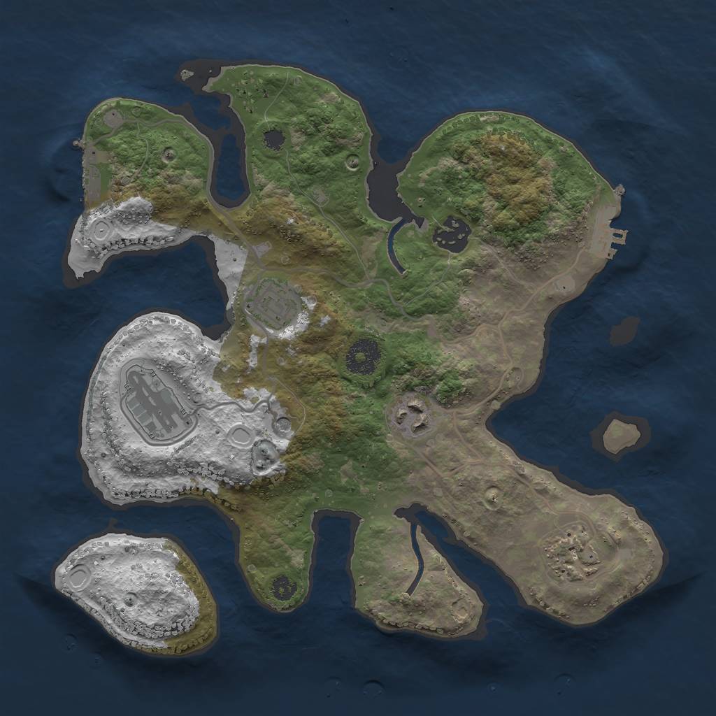 Rust Map: Procedural Map, Size: 3000, Seed: 7834674, 13 Monuments