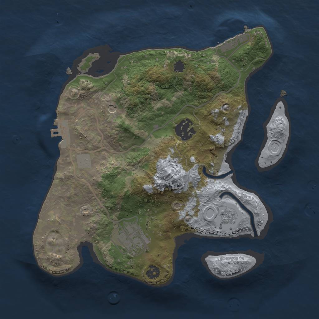 Rust Map: Procedural Map, Size: 2400, Seed: 12878, 11 Monuments