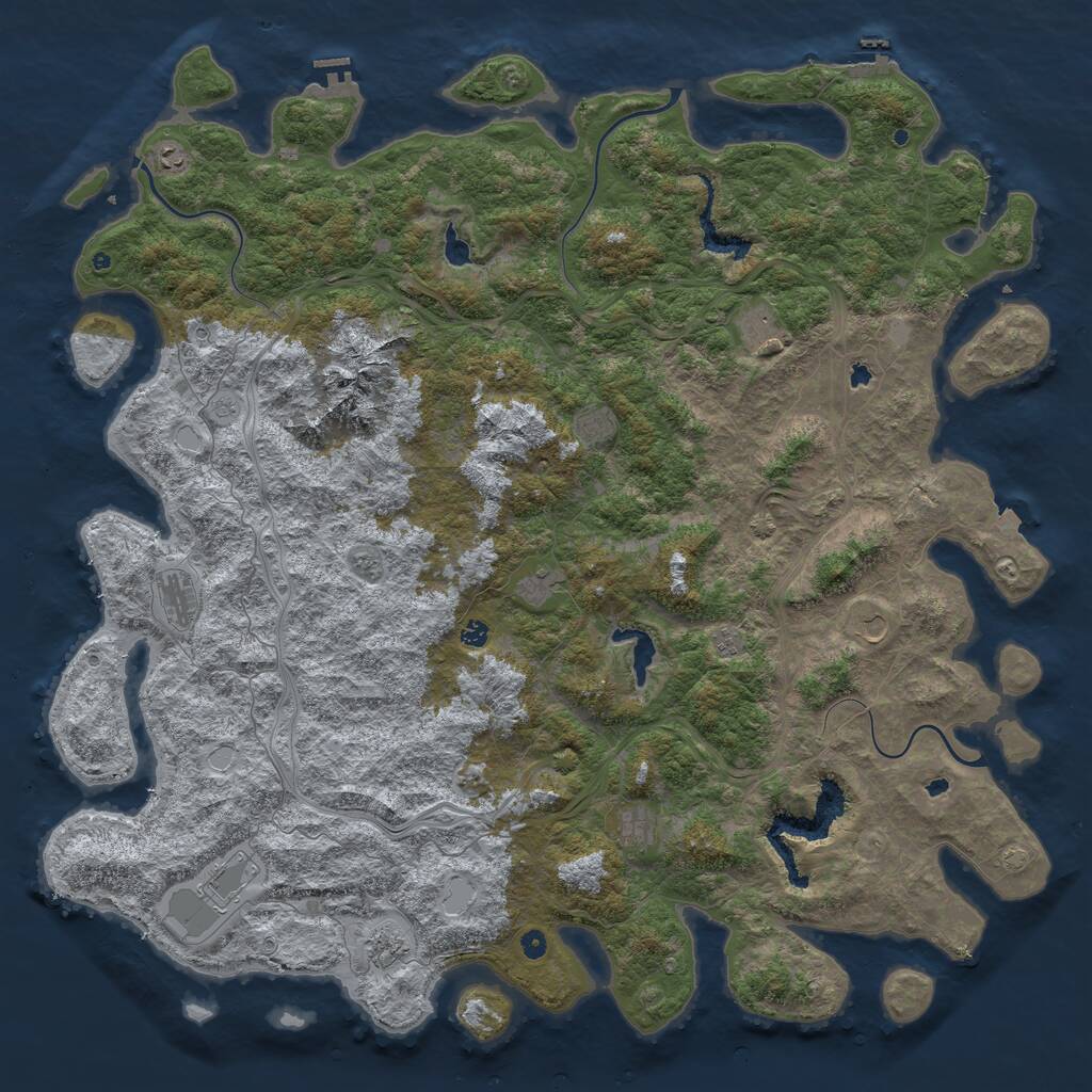 Rust Map: Procedural Map, Size: 6000, Seed: 8325656, 17 Monuments