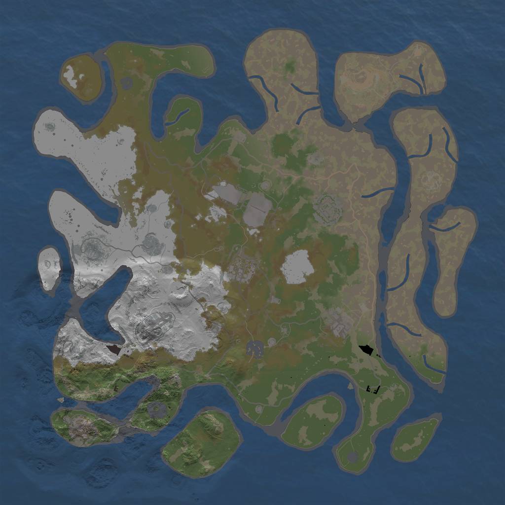 Rust Map: Procedural Map, Size: 4000, Seed: 554739, 12 Monuments