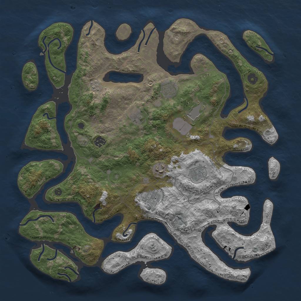 Rust Map: Procedural Map, Size: 4250, Seed: 1008516581, 11 Monuments