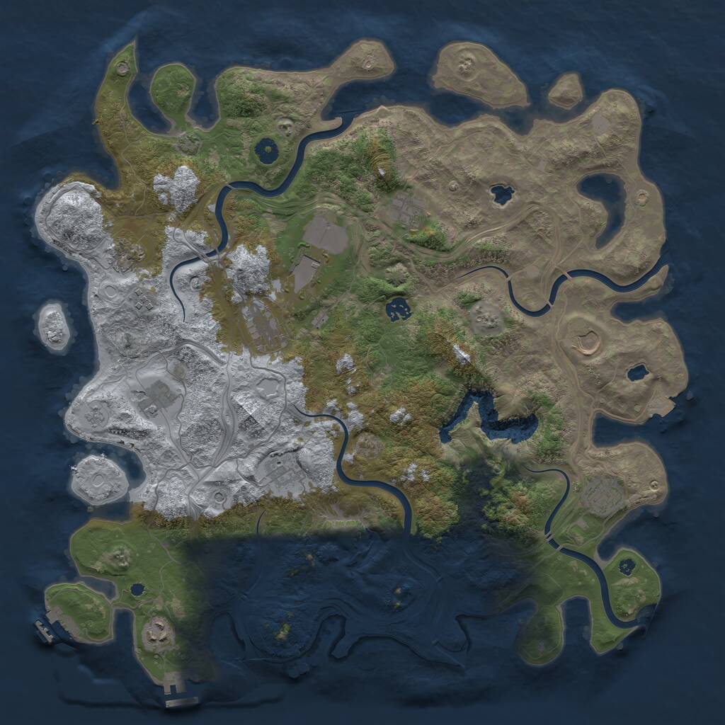 Rust Map: Procedural Map, Size: 4500, Seed: 43656, 17 Monuments