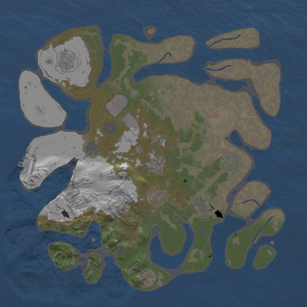 Rust Map: Procedural Map, Size: 3700, Seed: 662726912, 15 Monuments