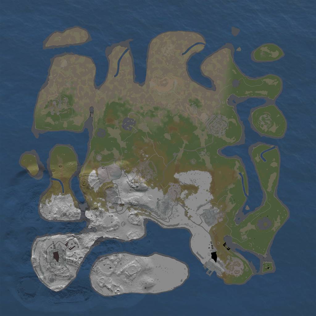 Rust Map: Procedural Map, Size: 3500, Seed: 786243653, 14 Monuments