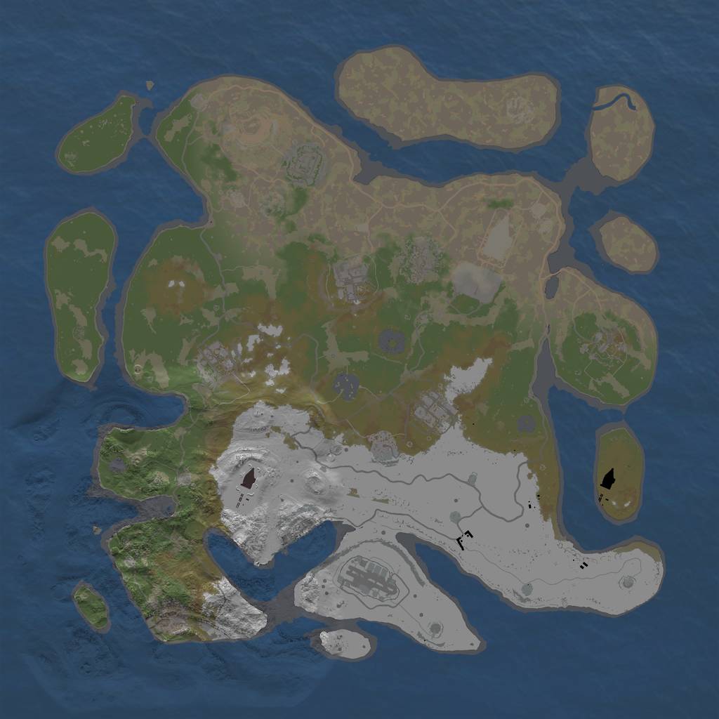 Rust Map: Procedural Map, Size: 4000, Seed: 107238979, 15 Monuments