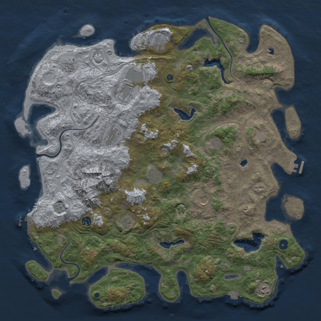 Rust Map: Procedural Map, Size: 5000, Seed: 223745656, 17 Monuments