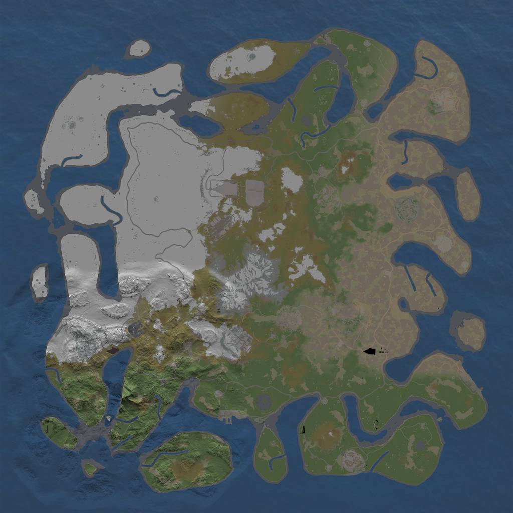 Rust Map: Procedural Map, Size: 5000, Seed: 223745656, 16 Monuments