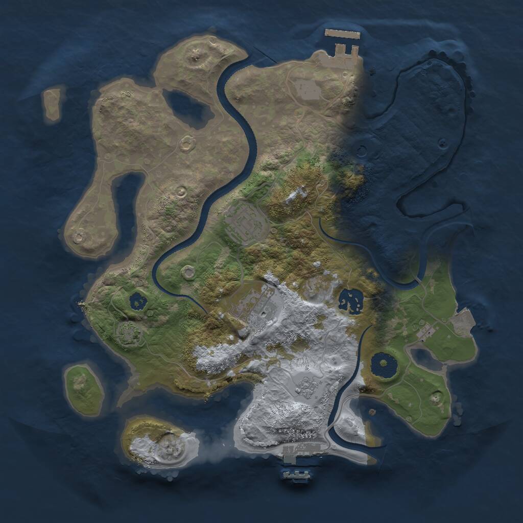Rust Map: Procedural Map, Size: 3000, Seed: 4826, 9 Monuments