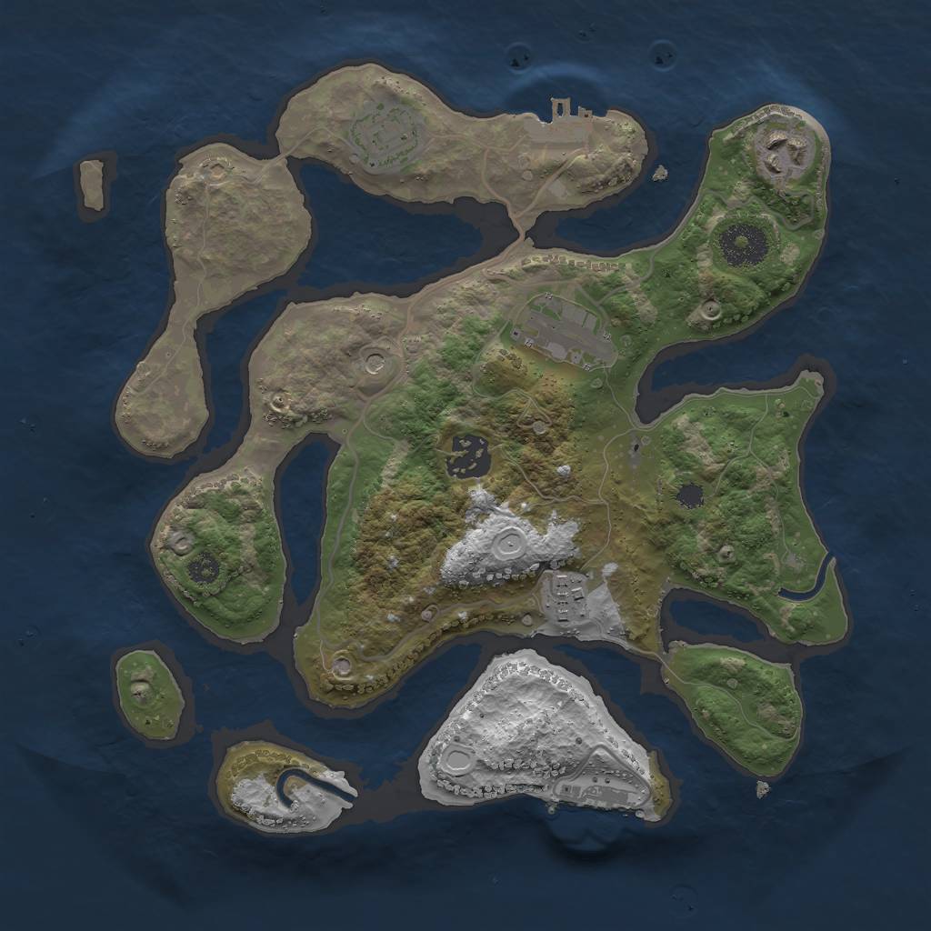 Rust Map: Procedural Map, Size: 3000, Seed: 4826, 13 Monuments