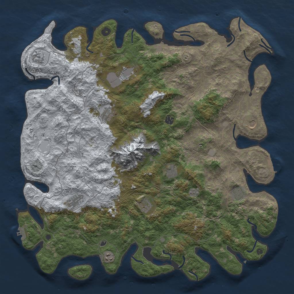 Rust Map: Procedural Map, Size: 5000, Seed: 49842619, 20 Monuments