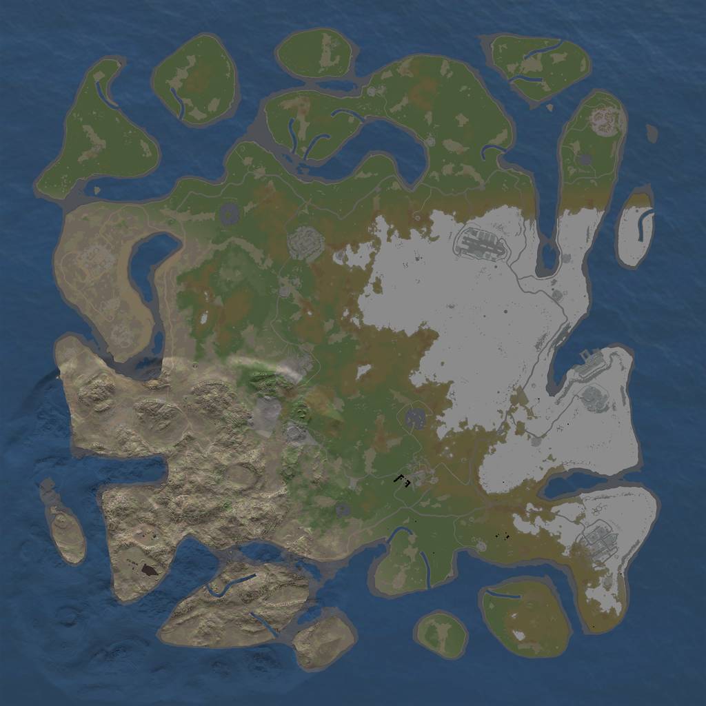 Rust Map: Procedural Map, Size: 4800, Seed: 3467942, 16 Monuments