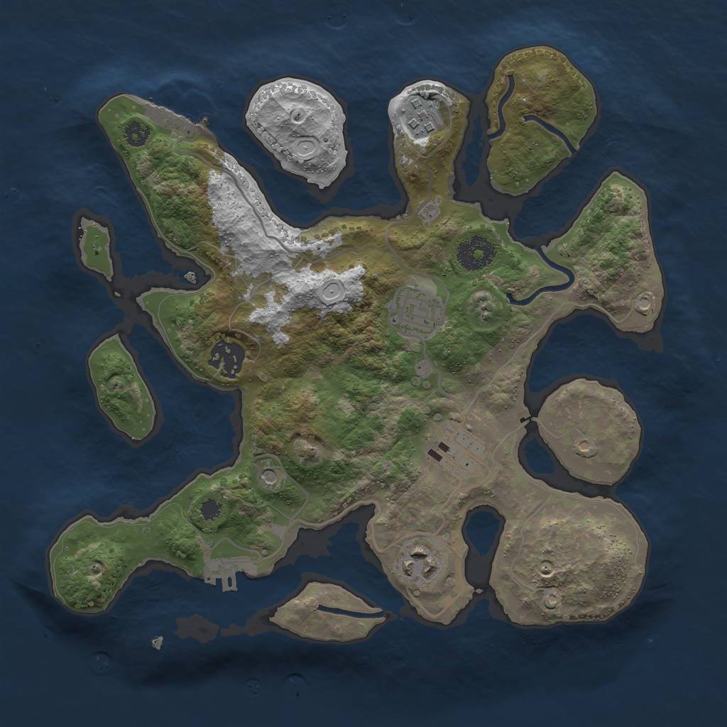 Rust Map: Procedural Map, Size: 3000, Seed: 1972156310, 16 Monuments