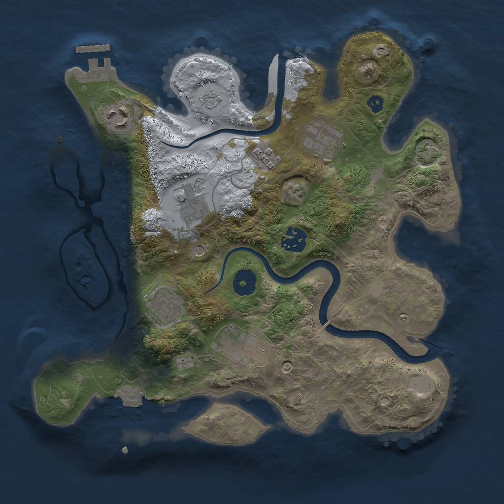 Rust Map: Procedural Map, Size: 3000, Seed: 1972156310, 12 Monuments