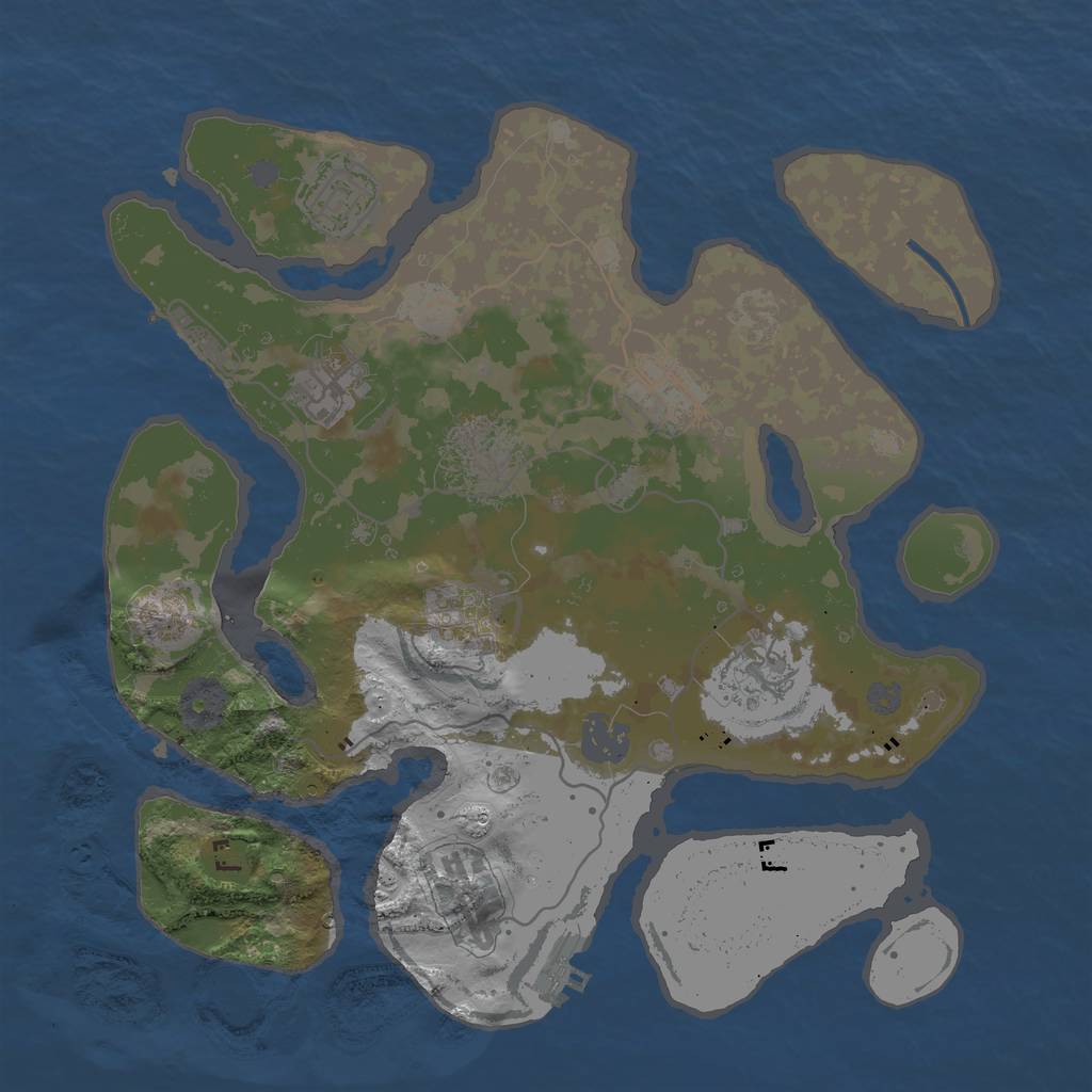 Rust Map: Procedural Map, Size: 3200, Seed: 28019212, 14 Monuments