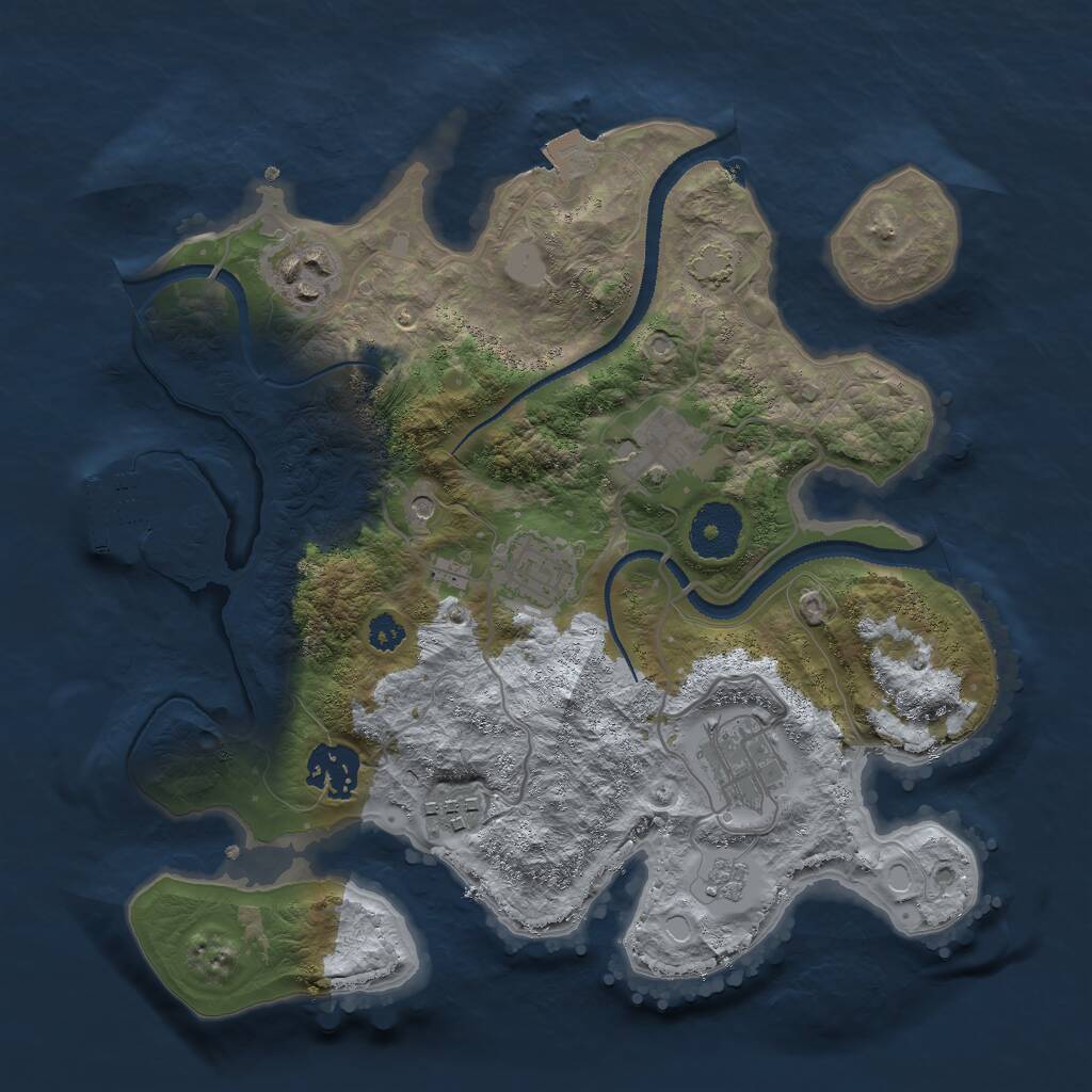 Rust Map: Procedural Map, Size: 3000, Seed: 918197303, 11 Monuments