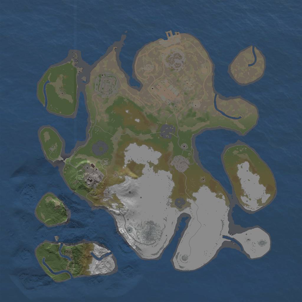 Rust Map: Procedural Map, Size: 3000, Seed: 918197303, 10 Monuments