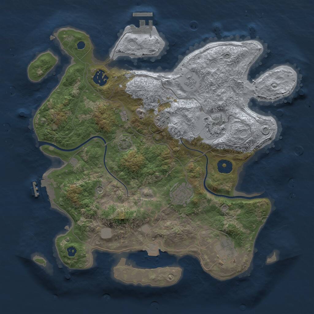 Rust Map: Procedural Map, Size: 3200, Seed: 28, 11 Monuments