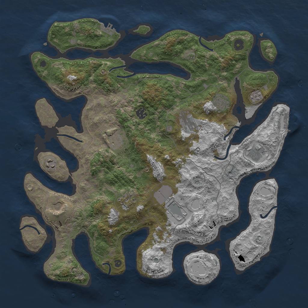 Rust Map: Procedural Map, Size: 4250, Seed: 712372, 18 Monuments