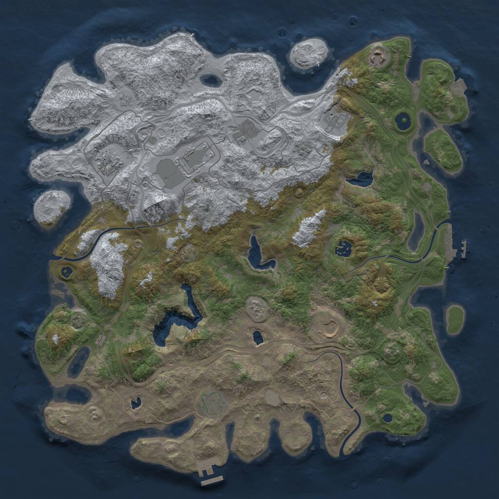 Rust Map: Procedural Map, Size: 4500, Seed: 3704, 15 Monuments