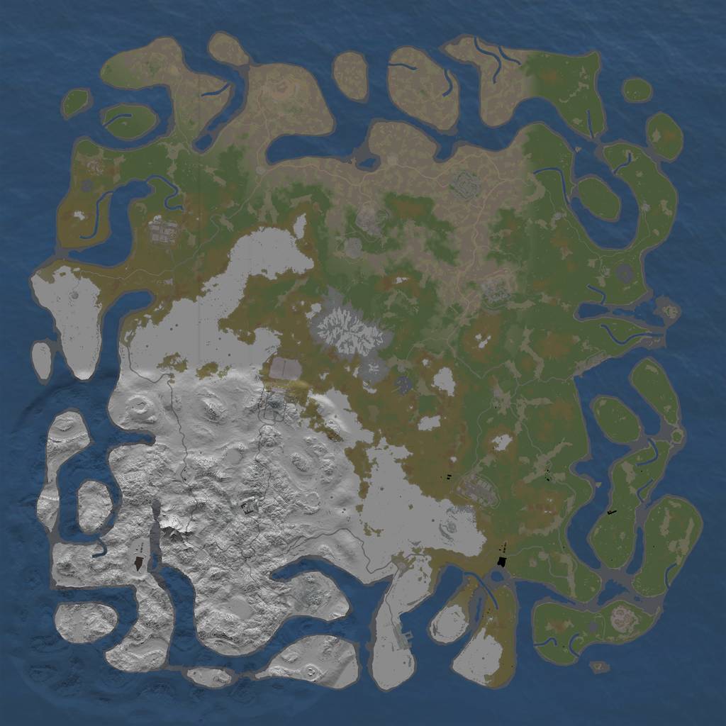 Rust Map: Procedural Map, Size: 6000, Seed: 98875789, 16 Monuments